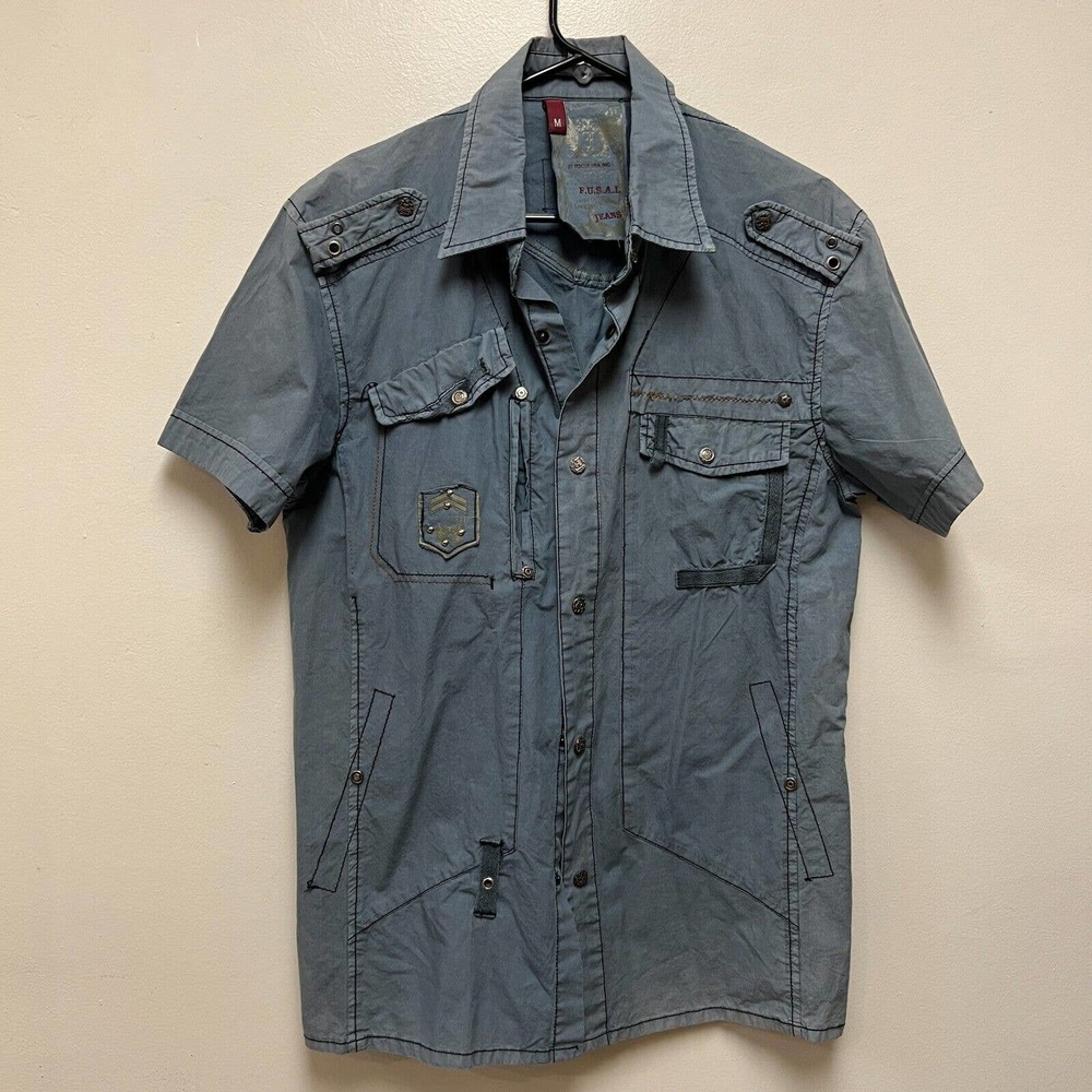 Versace Collection Men's Gray Casual Button Down Shirt